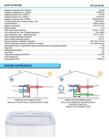 Klimatyzator Fral FSC12H SILENT WIFI
