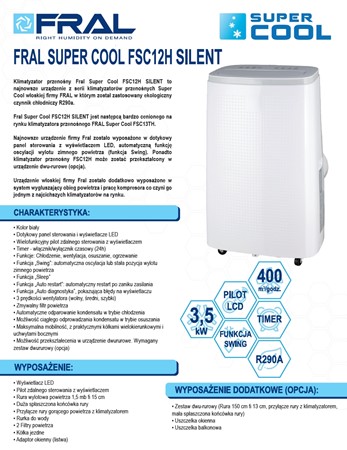 Klimatyzator Fral FSC12H SILENT WIFI