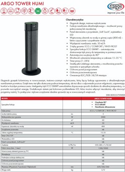 Termowentylator ARGO Tower Humi